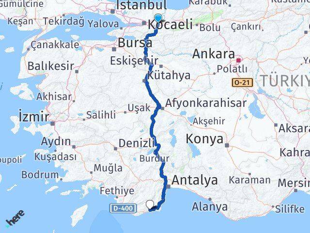 Sakarya Finike Antalya Arası Kaç Km - Yol Haritası