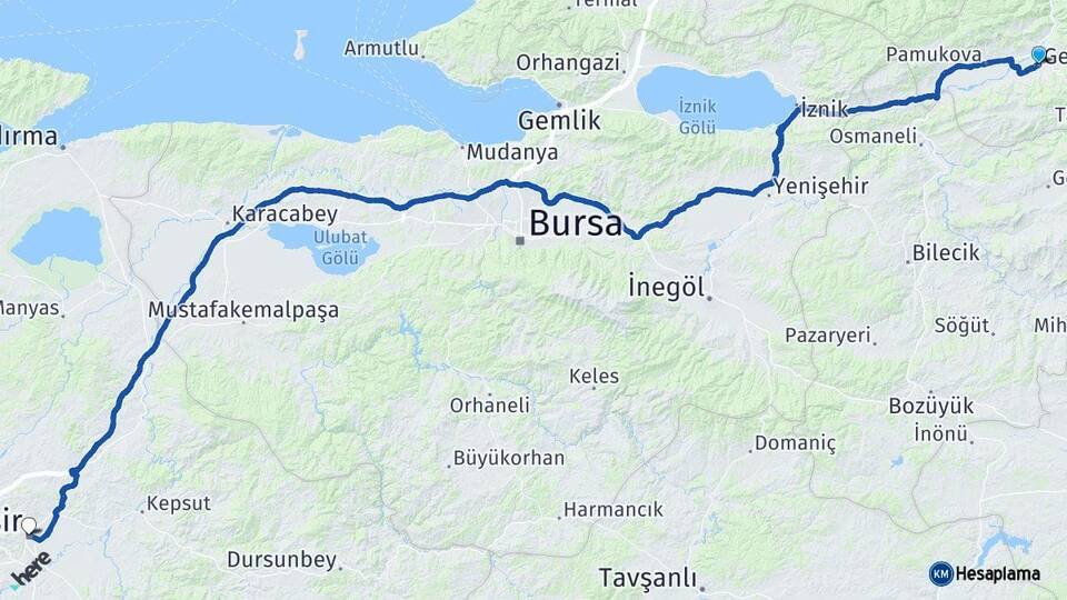 Sakarya Geyve Balıkesir Arası Kaç Km - Yol Haritası