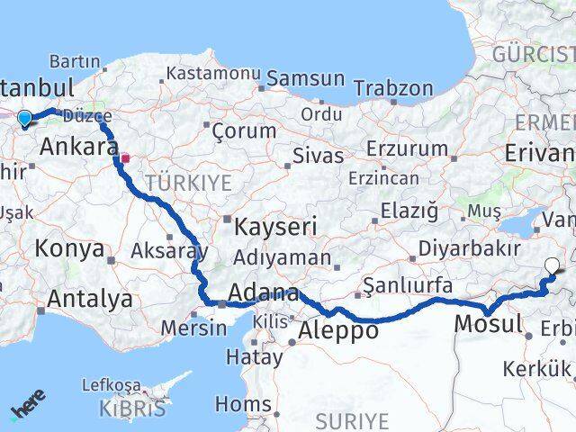 Sakarya Geyve Hakkari Arası Kaç Km - Yol Haritası