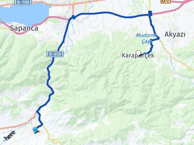 Sakarya Geyve Karapürçek Arası Kaç Km - Yol Haritası