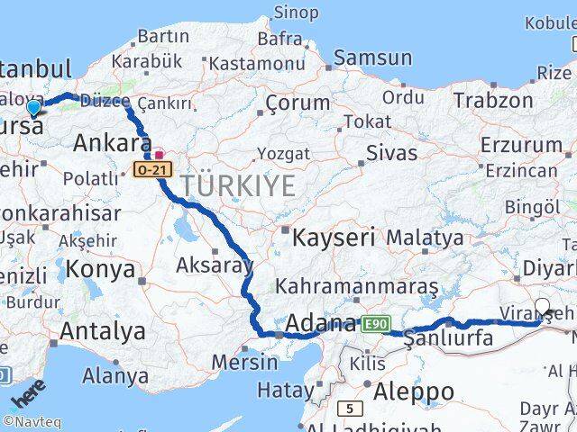 Sakarya Geyve Mardin Arası Kaç Km - Yol Haritası