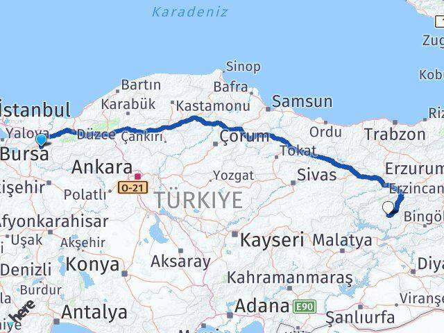 Sakarya Geyve Tunceli Arası Kaç Km - Yol Haritası
