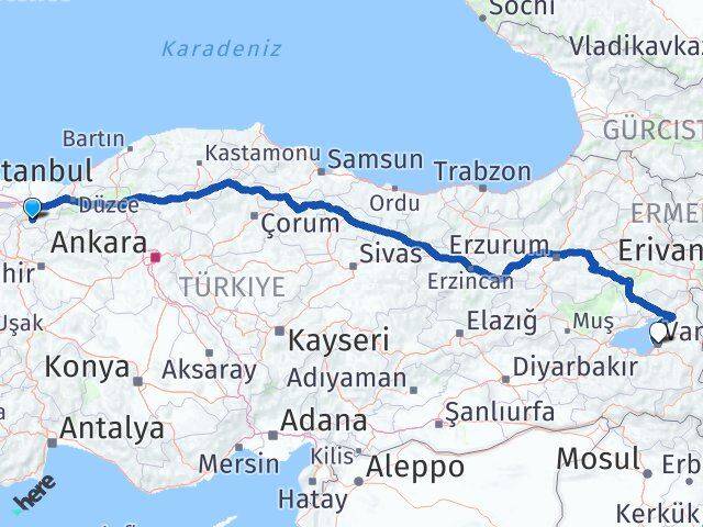 Sakarya Geyve Van Arası Kaç Km - Yol Haritası