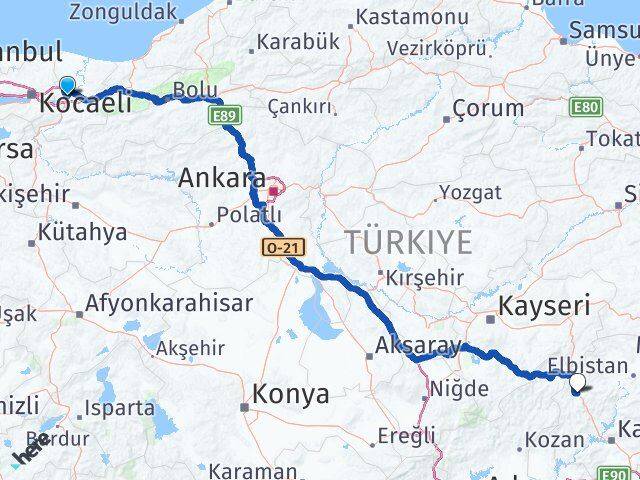 Sakarya Göksun Kahramanmaraş Arası Kaç Km - Yol Haritası