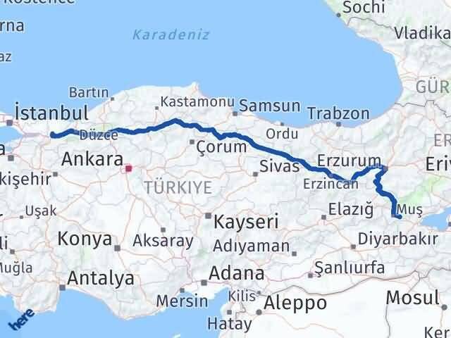 Sakarya Hasköy Muş Arası Kaç Km - Yol Haritası