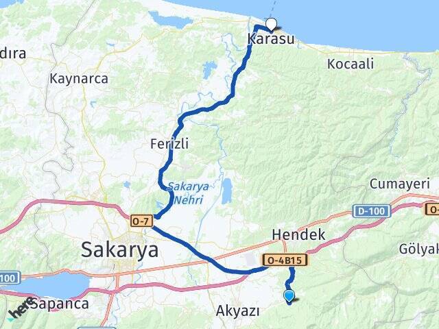 Bakacak Karasu Otogarı Arası Kaç Km - Yol Tarifi