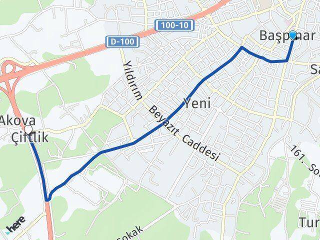 Başpınar Çiftlik Arası Kaç Km - Yol Tarifi
