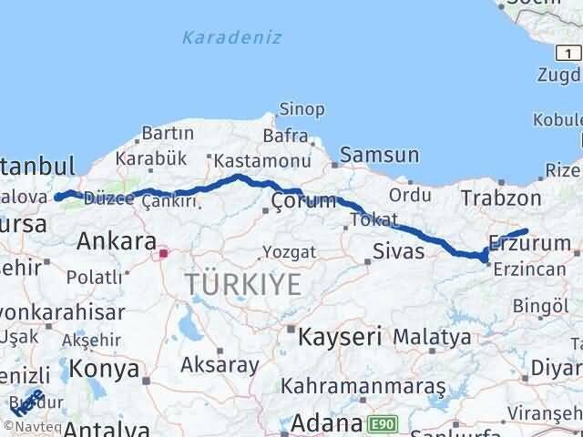 Sakarya Hendek Bayburt Arası Kaç Km - Yol Haritası