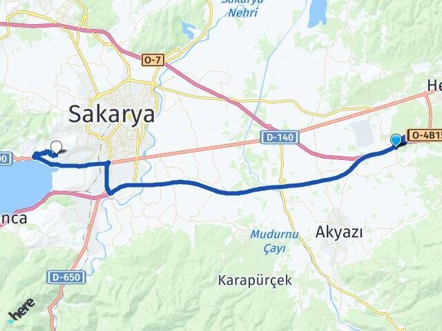 Beyköy Sakarya Üniversitesi Arası Kaç Km - Yol Tarifi