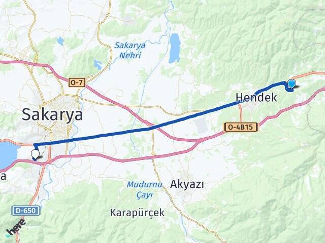 Esentepe Arifiye YHT Garı Arası Kaç Km - Yol Tarifi
