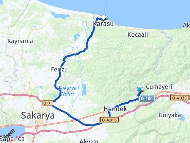 Eskibıçkı Karasu Otogarı Arası Kaç Km - Yol Tarifi