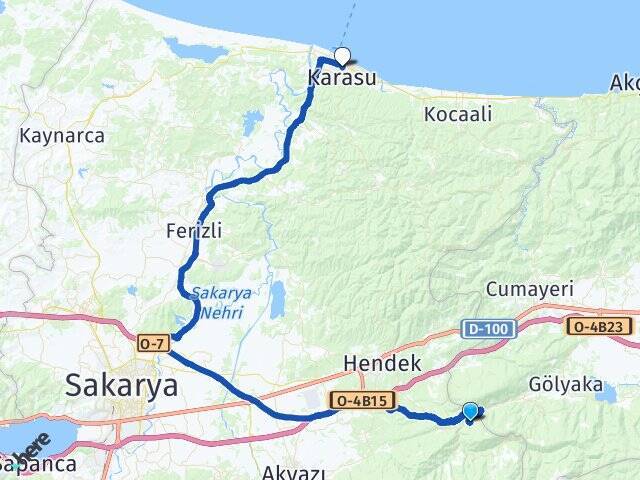 Kadifekale Karasu Otogarı Arası Kaç Km - Yol Tarifi
