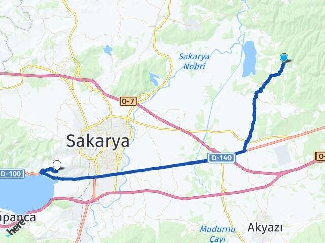 Kocaahmetler Sakarya Üniversitesi Arası Kaç Km - Yol Tarifi