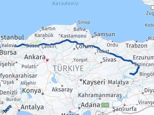 Sakarya Hozat Tunceli Arası Kaç Km - Yol Haritası