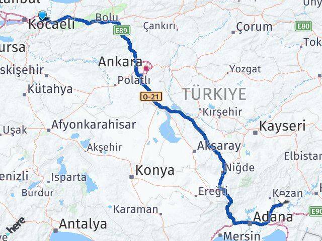 Sakarya Kadirli Osmaniye Arası Kaç Km - Yol Haritası