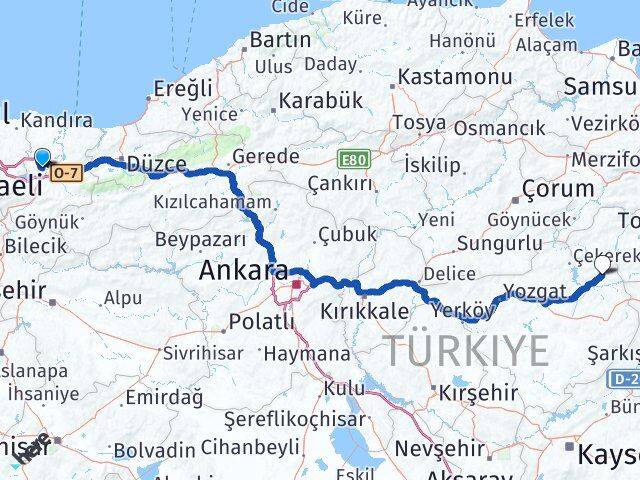 Sakarya Kadışehri Arası Kaç Km - Yol Tarifi