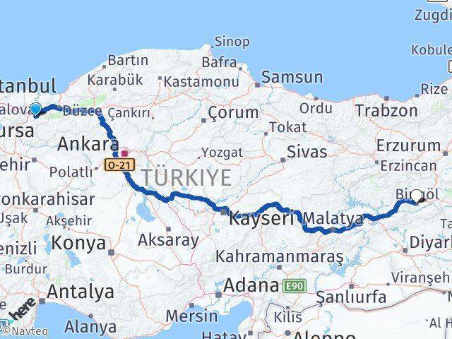 Karapürçek Bingöl Arası Kaç Km - Yol Tarifi