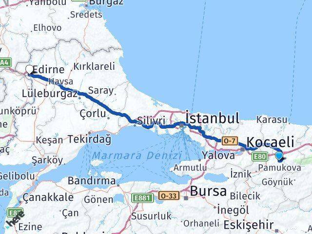 Karapürçek Edirne Arası Kaç Km - Yol Tarifi