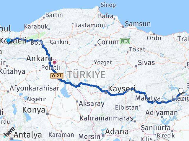 Karapürçek Elazığ Arası Kaç Km - Yol Tarifi