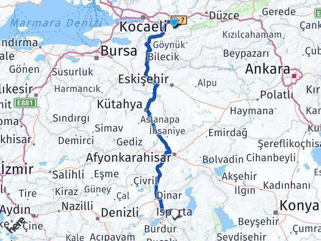 Karapürçek Isparta Arası Kaç Km - Yol Tarifi