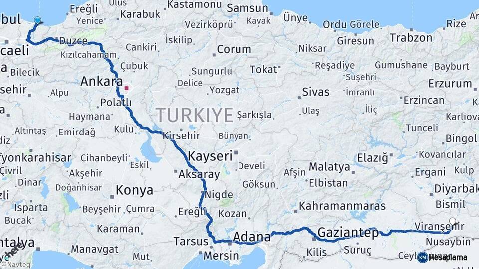 Sakarya Karasu Mardin Arası Kaç Km - Yol Haritası