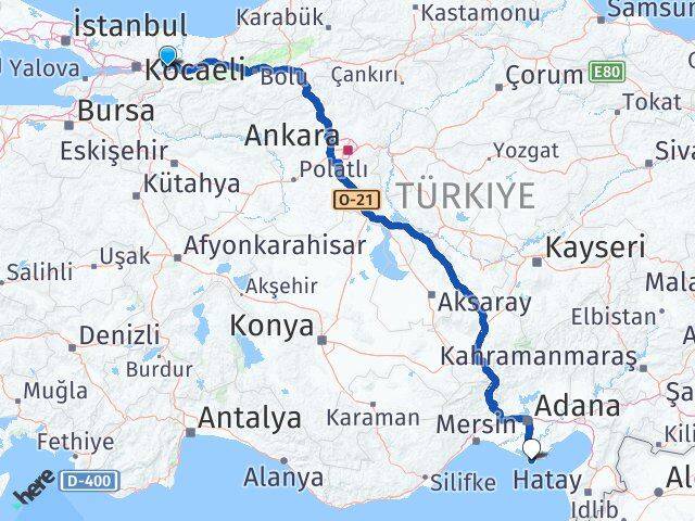 Sakarya Karataş Adana Arası Kaç Km - Yol Haritası
