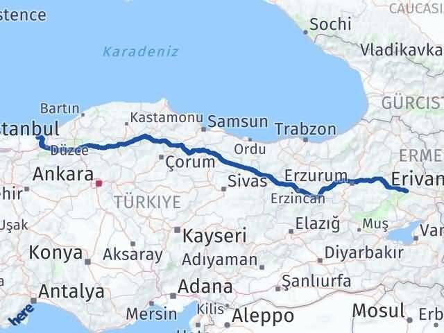 Sakarya Kocaali Ağrı Arası Kaç Km - Yol Haritası