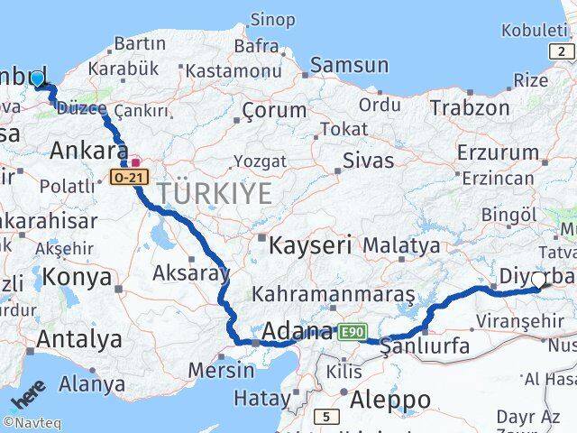 Sakarya Kocaali Batman Arası Kaç Km - Yol Haritası