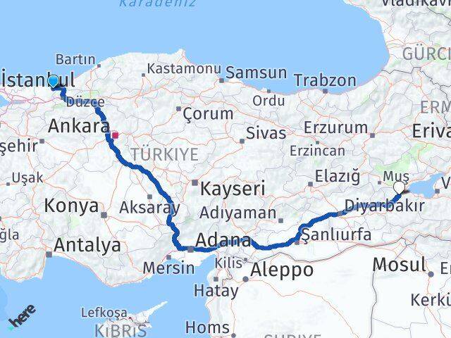 Sakarya Kocaali Bitlis Arası Kaç Km - Yol Haritası