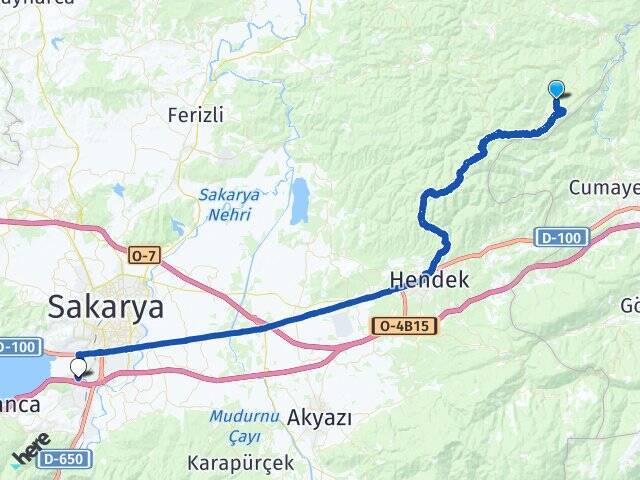 Yanıksayvant Arifiye YHT Garı Arası Kaç Km - Yol Tarifi