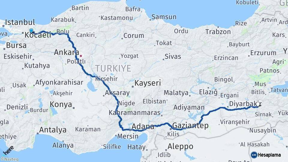 Sakarya Kurtalan Siirt Arası Kaç Km - Yol Haritası