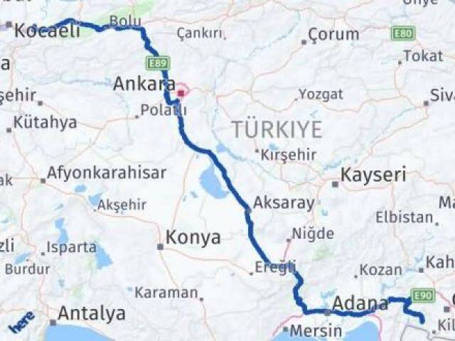 Sakarya Musabeyli Kilis Arası Kaç Km - Yol Haritası