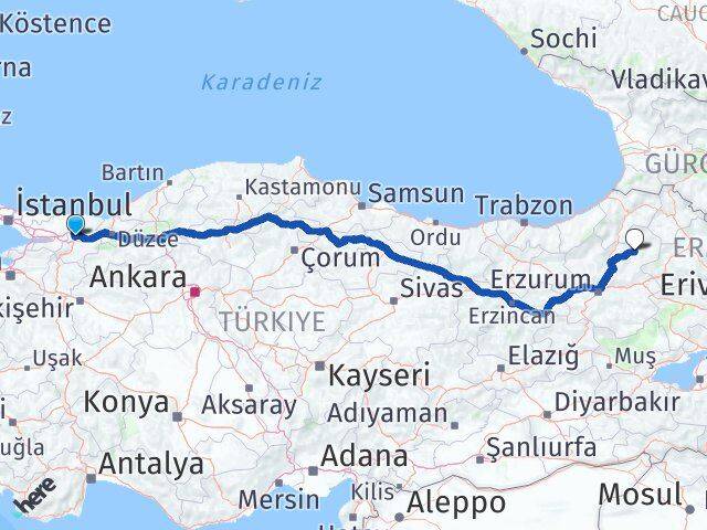 Sakarya Oltu Erzurum Arası Kaç Km - Yol Haritası