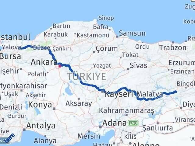 Sakarya Palu Elazığ Arası Kaç Km - Yol Haritası