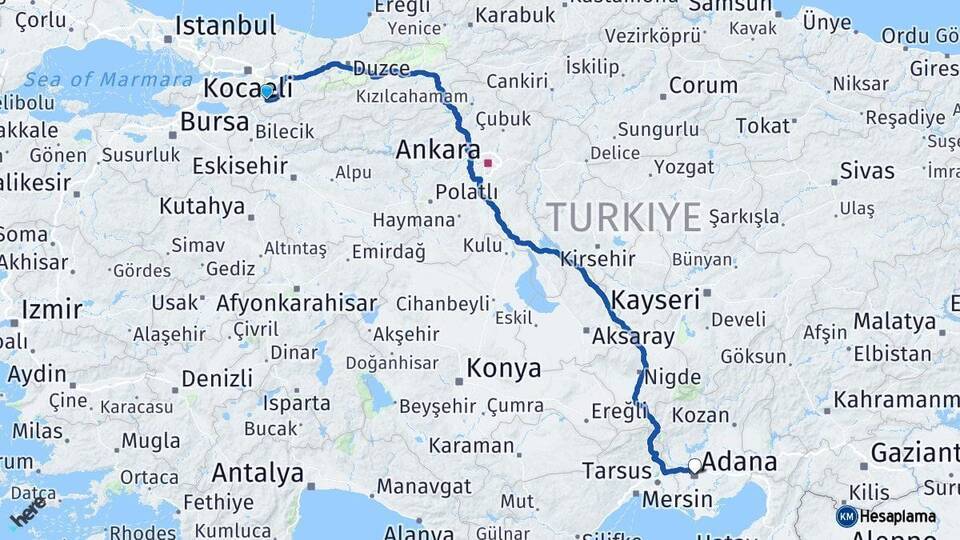 Pamukova Adana Arası Kaç Km - Yol Tarifi