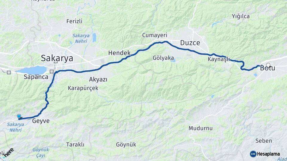 Pamukova Bolu Arası Kaç Km - Yol Tarifi