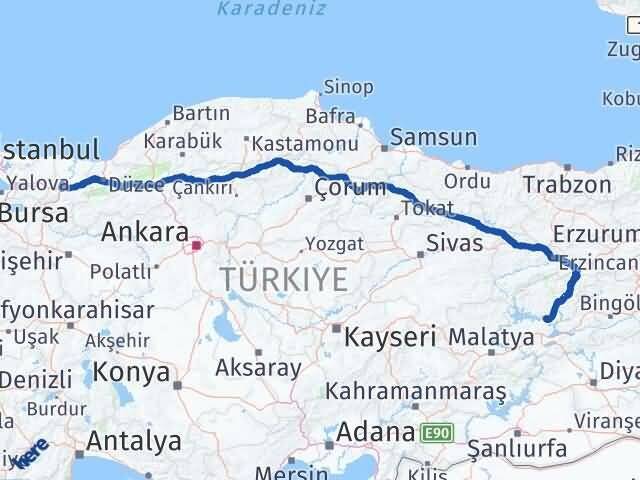 Sakarya Pertek Tunceli Arası Kaç Km - Yol Haritası