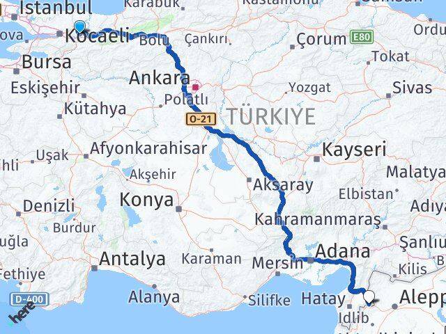 Sakarya Reyhanlı Hatay Arası Kaç Km - Yol Haritası