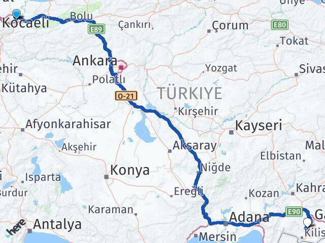 Sakarya Şahinbey Gaziantep Arası Kaç Km - Yol Haritası