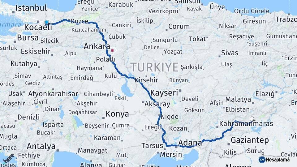 Sakarya Sapanca Adıyaman Arası Kaç Km - Yol Haritası