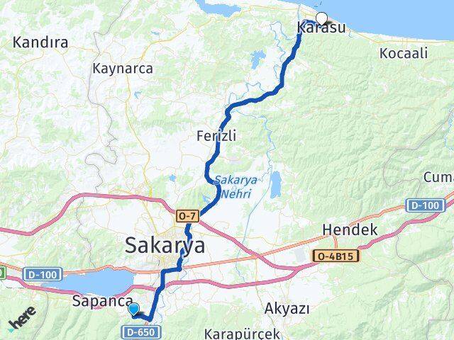 Akçay Karasu Arası Kaç Km - Yol Tarifi