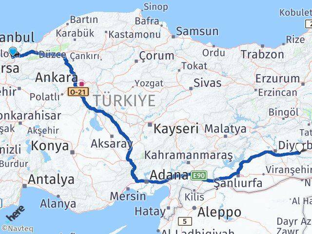 Sakarya Sapanca Batman Arası Kaç Km - Yol Haritası