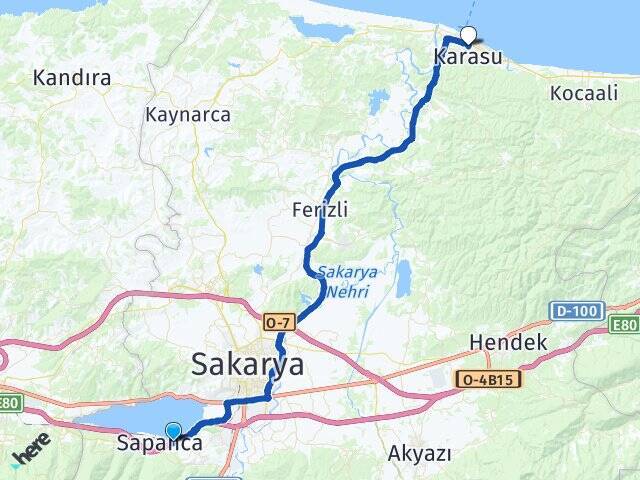 Göl Karasu Otogarı Arası Kaç Km - Yol Tarifi