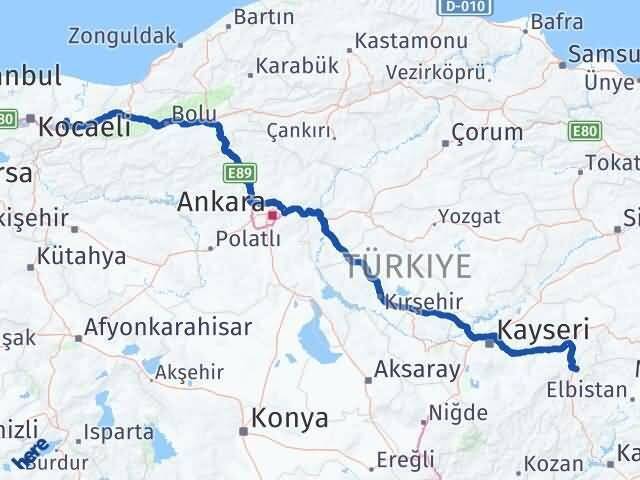 Sakarya Sarız Kayseri Arası Kaç Km - Yol Haritası
