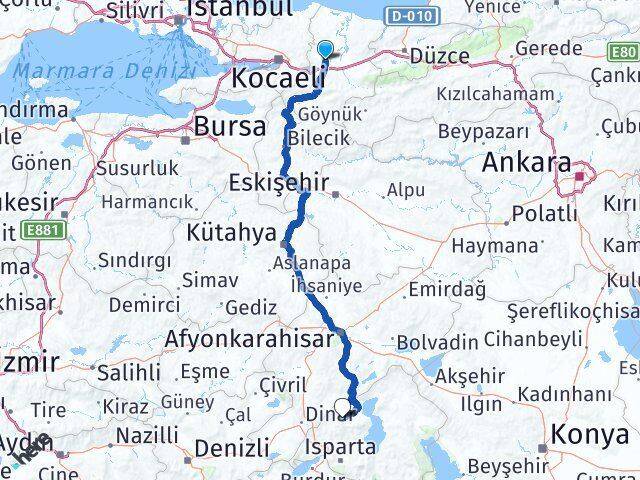 Sakarya Senirkent Isparta Arası Kaç Km - Yol Haritası