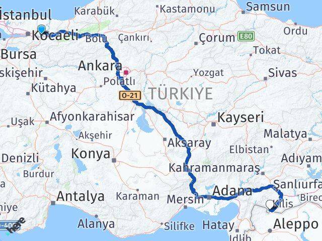 Sakarya Serdivan Kilis Arası Kaç Km - Yol Haritası