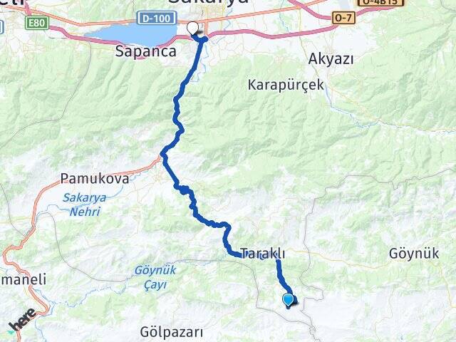 Akçapınar Arifiye YHT Garı Arası Kaç Km - Yol Tarifi