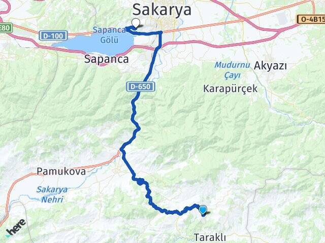 Aksu Sakarya Üniversitesi Arası Kaç Km - Yol Tarifi