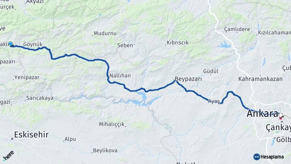 Sakarya Taraklı Ankara Arası Kaç Km - Yol Haritası
