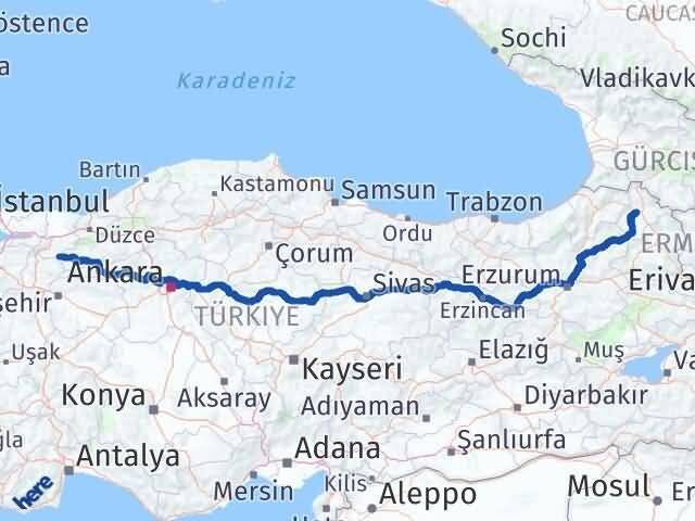 Sakarya Taraklı Ardahan Arası Kaç Km - Yol Haritası